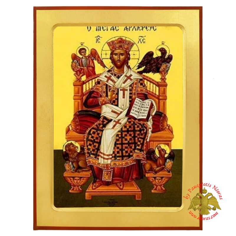 Great High Priest Enthroned Wooden Icon